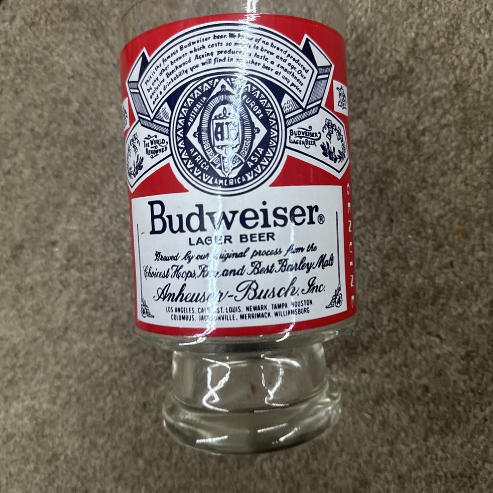 Vintage Budweiser Beer Glass Tankard Large 32oz BIG